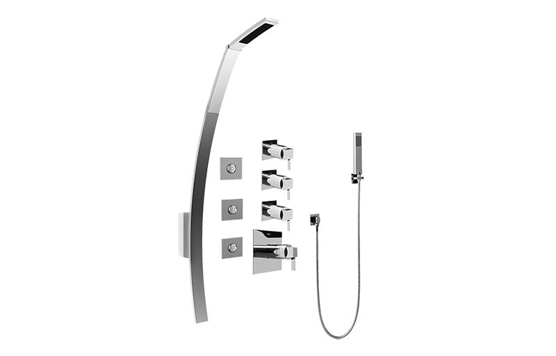 Graff GF1.120A-LM39S-T Luna Thermostatic Shower Set with Body Sprays and Handshower - Trim Only