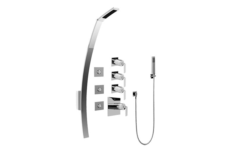 Graff GF1.120A-LM40S Luna Thermostatic Shower Set with Body Sprays and Handshower - Rough and Trim