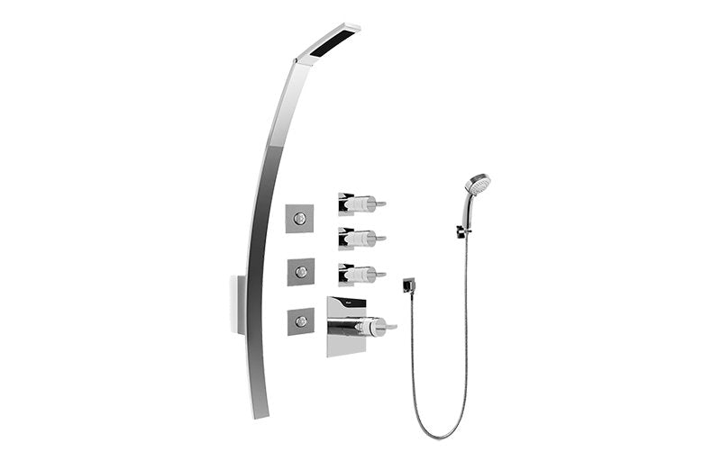 Graff GF1.130A-C14S-T Luna Thermostatic Shower Set with Body Sprays and Handshower - Trim Only