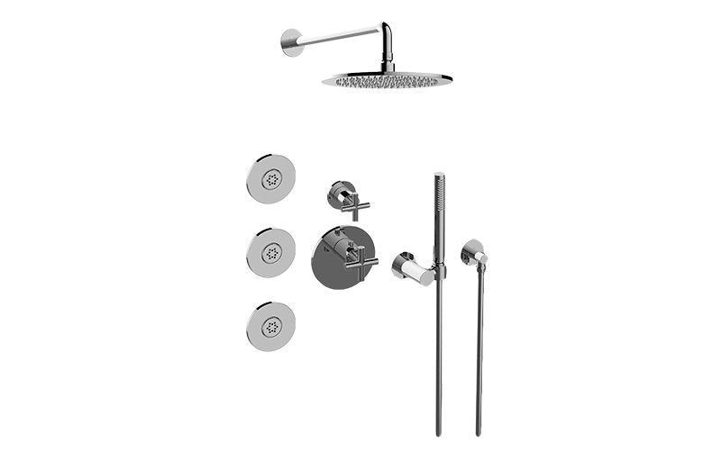 Graff GL2.122SG-C17E0-T M-Series Full Thermostatic Shower System with Diverter Valve - Trim Only