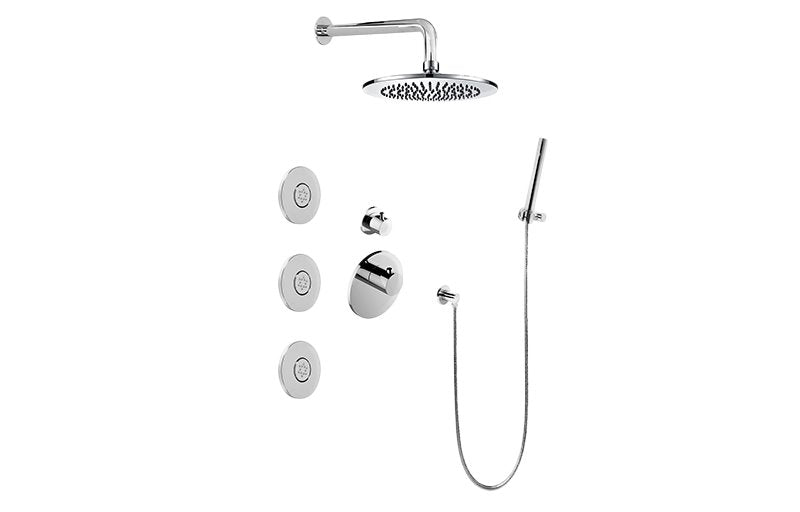Graff GL2.122SG-RH0 M-Series Full Thermostatic Shower System with Diverter Valve - Rough and Trim