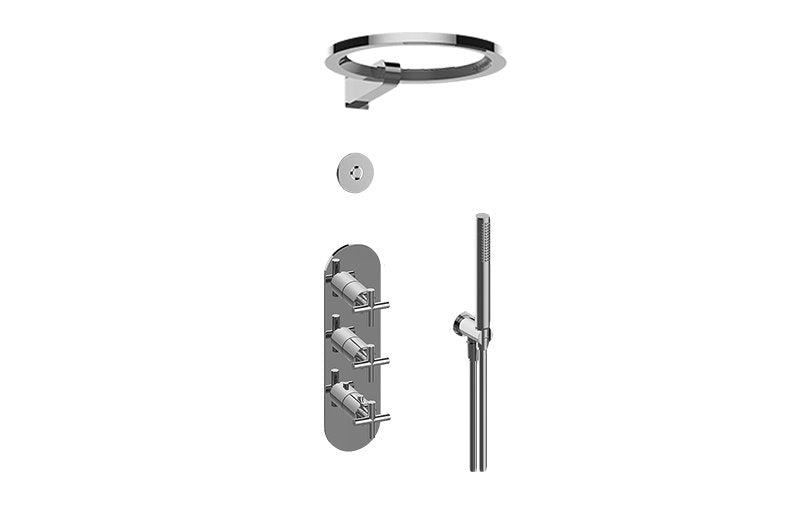Graff GL3.029WT-C17E0 M-Series Thermostatic Set with Ametis Ring, Handshower and Diverter Valve - Rough and Trim
