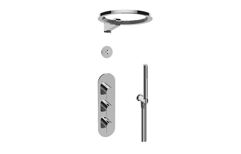 Graff GL3.029WT-LM42E0-T M-Series Thermostatic Set with Ametis Ring, Handshower and Diverter Valve - Trim Only