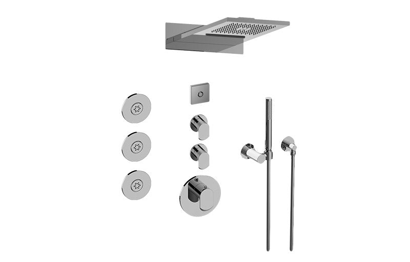 Graff GL3.124SE-LM45E0-T Full Round LED Thermostatic Shower System - Trim