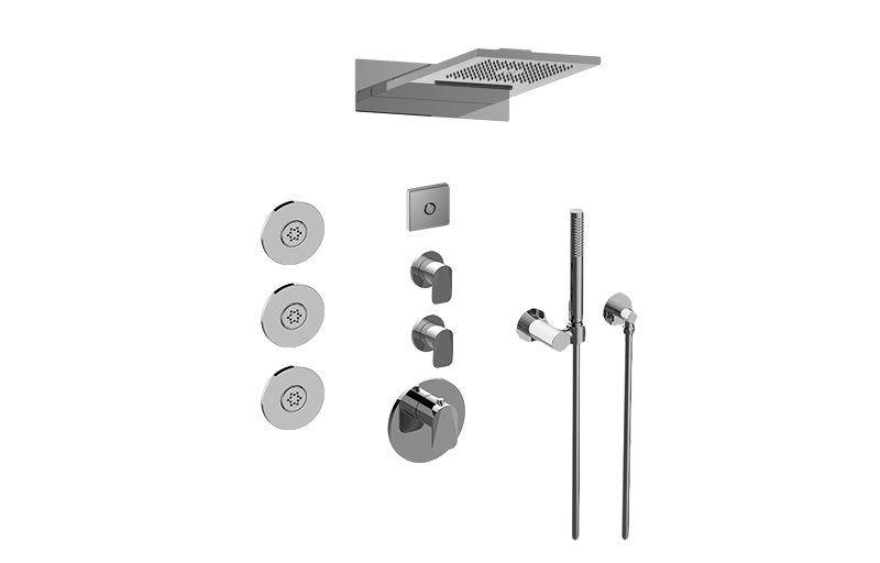 Graff GL3.124SE-LM59E0-T Full Round LED Thermostatic Shower System - Trim