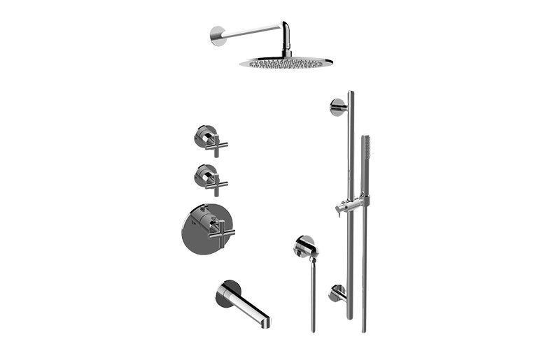 Graff GL3.F12ST-C17E0 M-Series Thermostatic Shower System Tub and Shower with Handshower - Rough and Trim