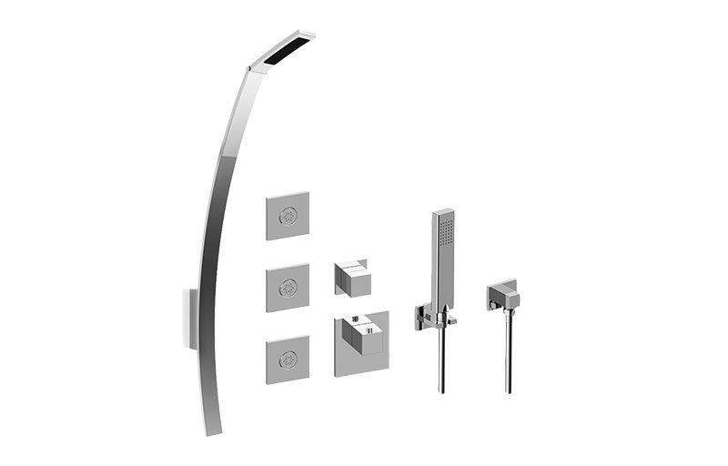 Graff GM2.128SG-SH0 M-Series Full Thermostatic Shower System with Diverter Valve - Rough and Trim