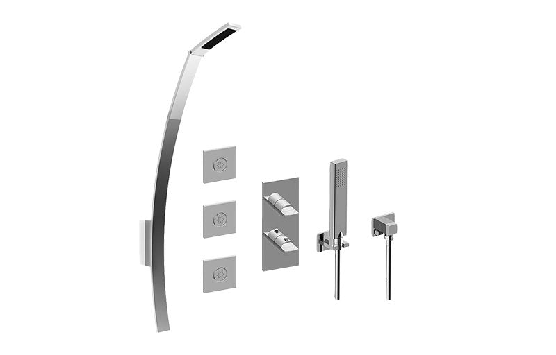 Graff GM2.128WG-C14E0 M-Series Full Thermostatic Shower System with Diverter Valve - Rough and Trim