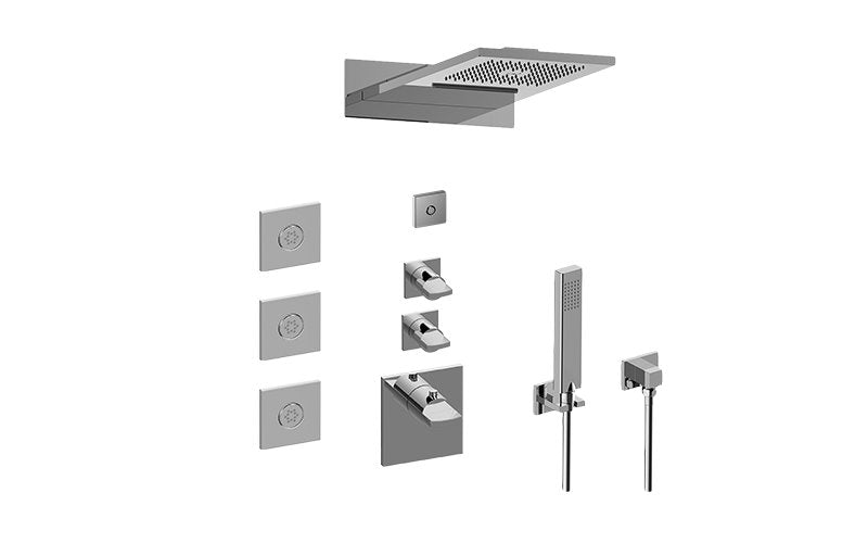 Graff GM3.124SE-C14E0-T Full Square LED Thermostatic Shower System - Trim