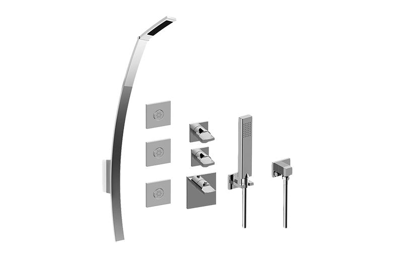 Graff GM3.128SH-C14E0 M-Series Full Thermostatic Shower System - Rough and Trim