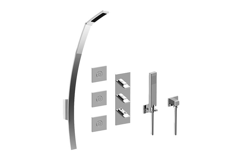Graff GM3.128WH-C14E0-T M-Series Full Thermostatic Shower System - Trim Only