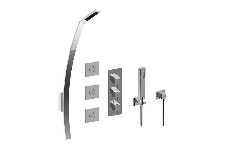 Graff GM3.128WH-LM39E0 M-Series Full Thermostatic Shower System - Rough and Trim