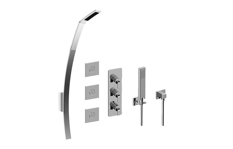 Graff GM3.128WH-LM40E0 M-Series Full Thermostatic Shower System - Rough and Trim