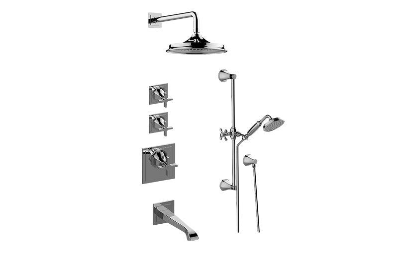 Graff GP3.M12ST-C15E0-T M-Series Thermostatic Shower System Tub and Shower with Handshower - Trim Only