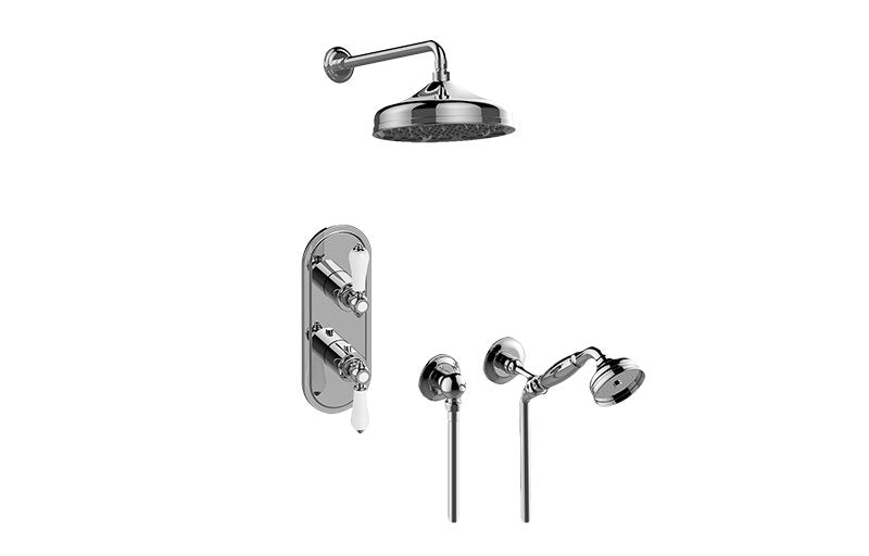 Graff GS2.022WD-LC1E0-T M-Series Thermostatic Shower System - Shower with Handshower - Trim Only