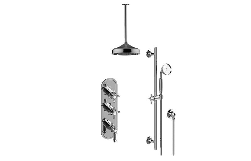Graff GS3.011WB-LM15C2 M-Series Thermostatic Shower System - Shower with Handshower - Rough and Trim