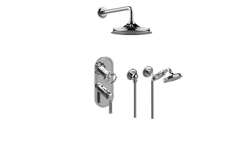 Graff GT2.022WD-LM56C18-T M-Series Thermostatic Shower System - Shower with Handshower - Trim Only