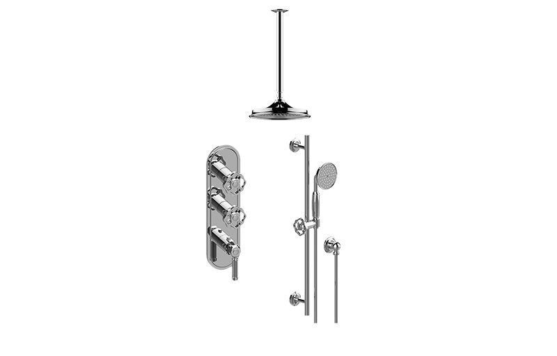 Graff GT3.041WB-LM56C18-T M-Series Thermostatic Shower System - Shower with Handshower - Trim Only