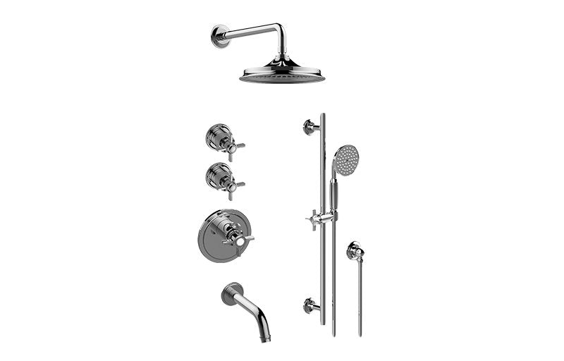 Graff GT3.K12ST-C16E0 M-Series Thermostatic Shower System - Tub and Shower with Handshower - Rough and Trim