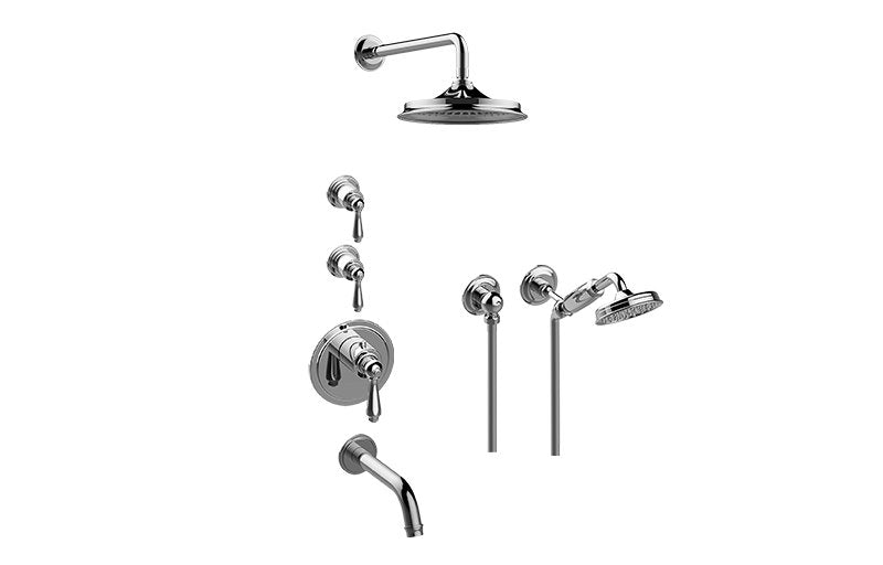Graff GT3.K22SH-LM48E0-T M-Series Thermostatic Shower System - Tub and Shower with Handshower - Trim Only