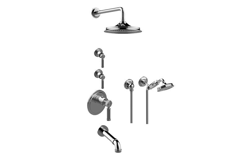 Graff GT3.N22SH-LM56E0 M-Series Thermostatic Shower System - Tub and Shower with Handshower - Rough and Trim