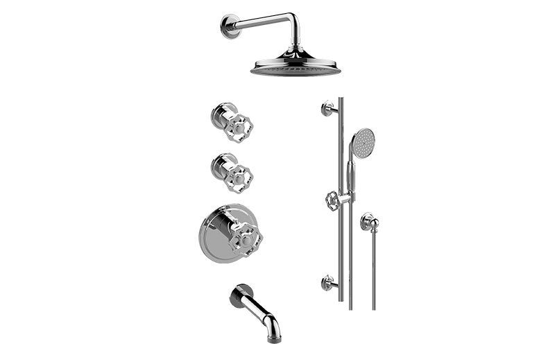 Graff GT3.N42ST-C18E0-T M-Series Thermostatic Shower System - Tub and Shower with Handshower - Trim Only