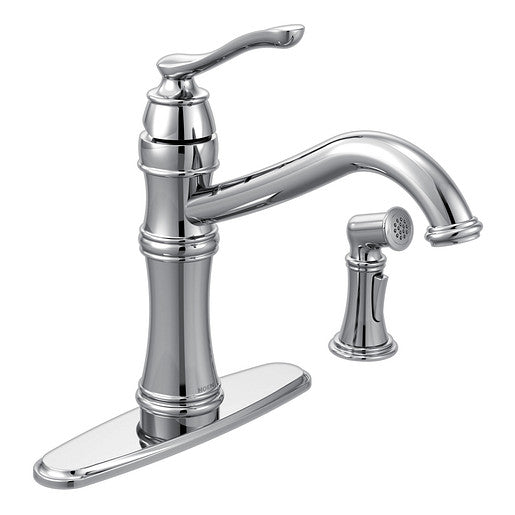 MOEN BELFIELD KD 1 HANDLE FIXED SPT W/SS BL