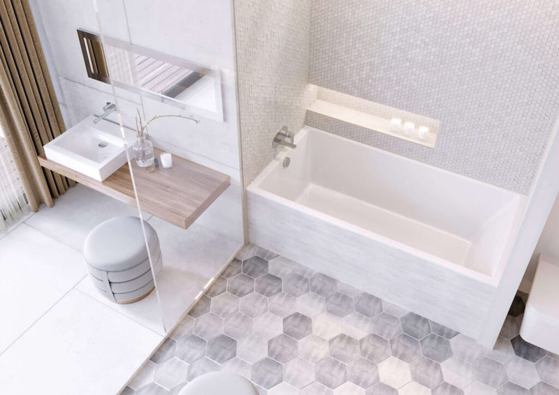 MIROLIN BO69SL001 WHITE ENVY SLIMLINE ALCOVE BATH