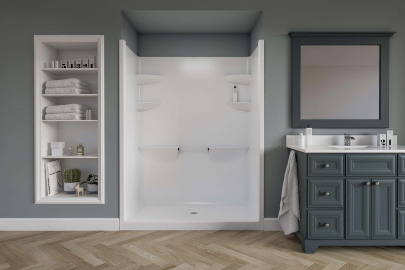 MIROLIN MEL5CRS1 WHITE MELROSE 5 SHOWER STALL WITH SEAT