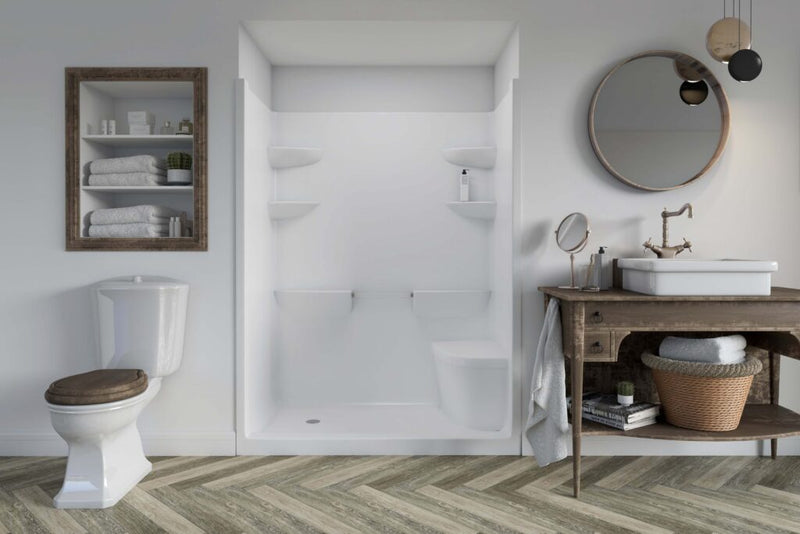 MIROLIN MEL5RS1 WHITE MELROSE 5 SHOWER STALL WITH SEAT