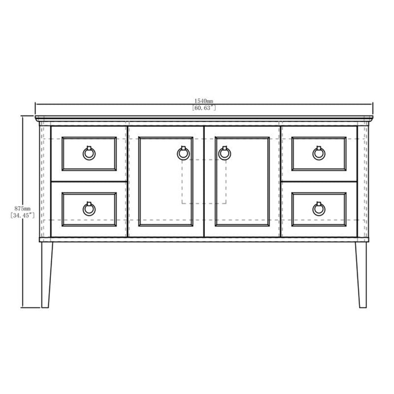 Virta 60 Inch Blackstar Floor Mount Single Sink Vanity - Single