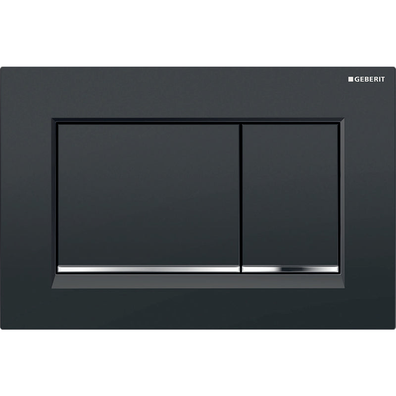 GEBERIT 115.883.KM.1 ACTUATOR PLATE SIGMA30 FOR DUAL FLUSH BLACK / BRIGHT CHROME / BLACK