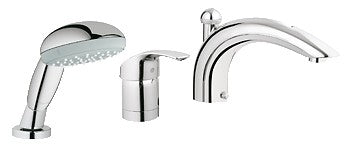 GROHE 32644 Eurosmart 3-Hole Roman Tub Filler wHndshwr