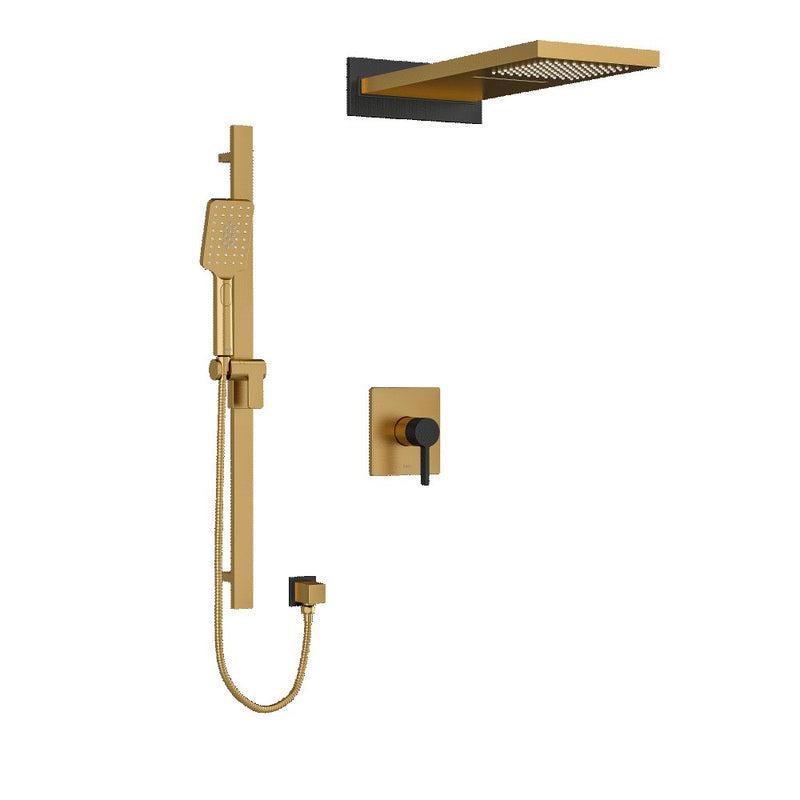 Riobel Paradox KIT2745PXTQ Type TP thermostaticpressure balance 0.5 coaxial 3-way system with hand shower rail and rain and casc