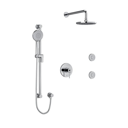 Riobel KIT3545GS Type TP thermostaticpressure balance 0.5 coaxial 3-way system with hand shower rail shower head and spout