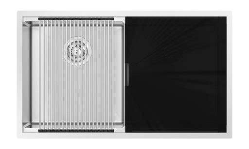Zomodo Integrato 30" 50/50 Double with glaStainless Steel cover - s and roll-out drying mat