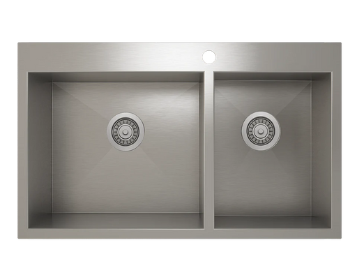 Prochef 60/40 Double Bowl Topmount Kitchen Sink ProInox H0 Stainless Steel - 30" X 16"