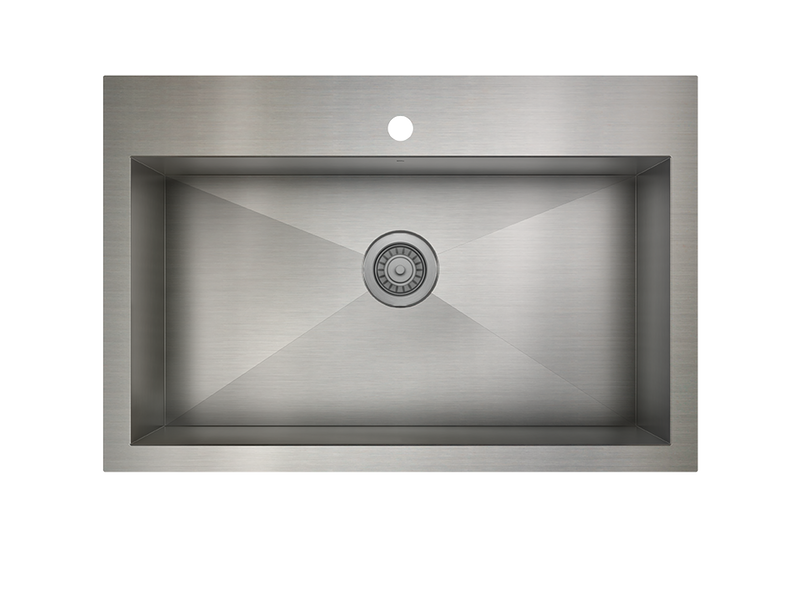 Prochef Single Bowl dualmount Kitchen Sink ProInox H75 Stainless Steel 30" X 16" X 9"