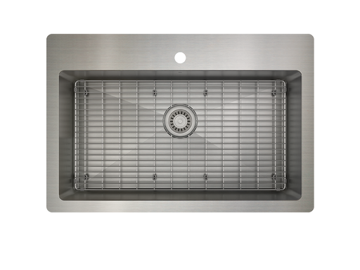 Prochef Single Bowl dualmount Kitchen Sink with bottom grid ProInox H75 Stainless Steel 30" X 16" X 9"