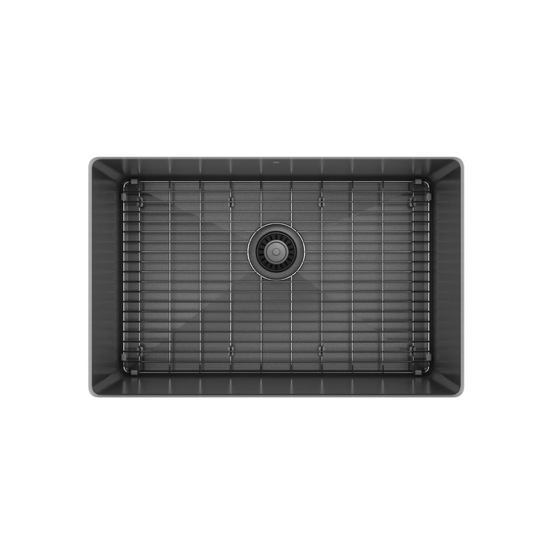 Prochef single bowl undermount kitchen sink with bottom grid ProInox H75 black stainless steel - 25" X 16" X 10"