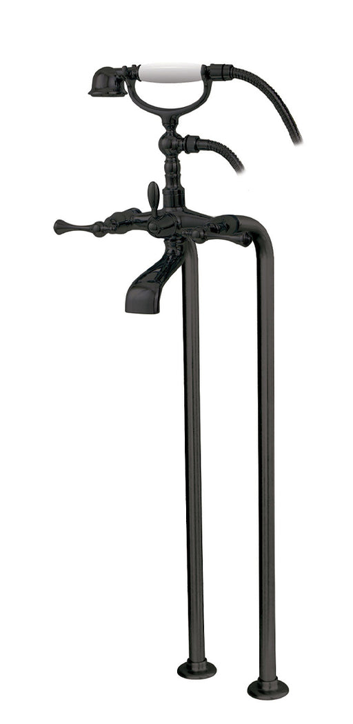 AQUABRASS 7386 REGENCY CRADLE TUB FILLER WITH HANDSHOWER & FLOOR RISERS