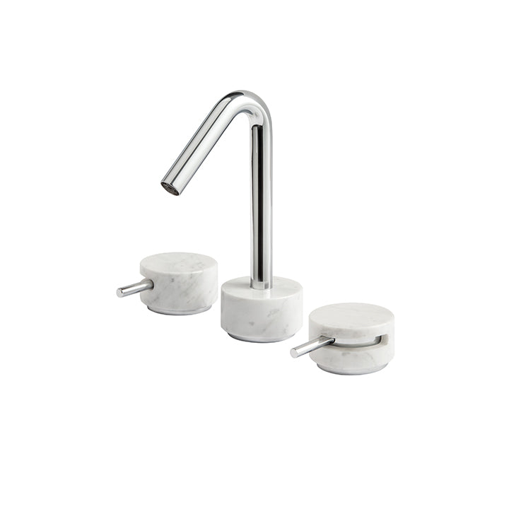 AQUABRASS CL16 MARMO WIDESPREAD FAUCET 8"CC- WHITE