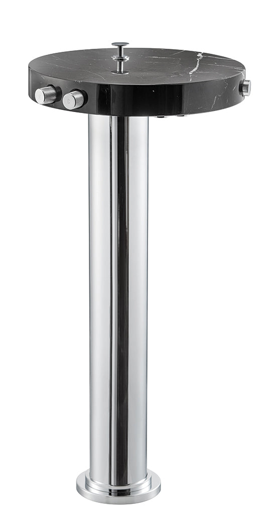 AQUABRASS CL85 MARMO FLOORMOUNT TUBFILLER WITH HANDSHOWER -BLACK