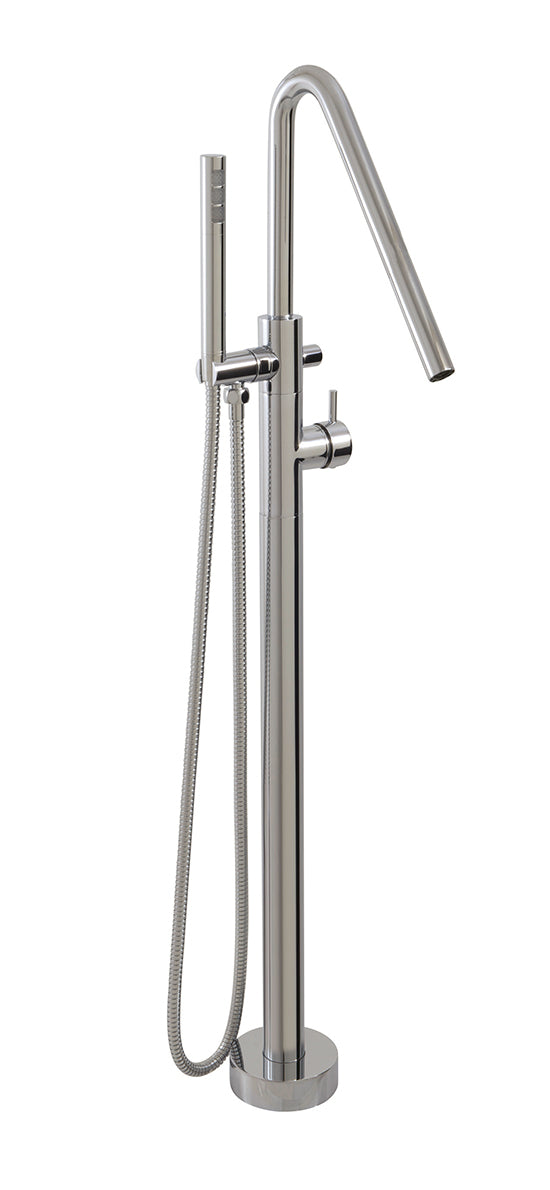 AQUABRASS X75N95 XROUND FLOORMOUNT TUB FILLER - TRIM ONLY