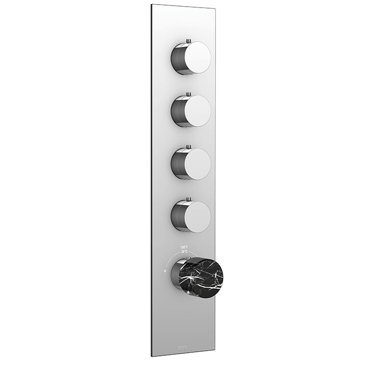 AQUABRASS SRM04 MARMO TRIM SET - BLACK - T12004 VALVE