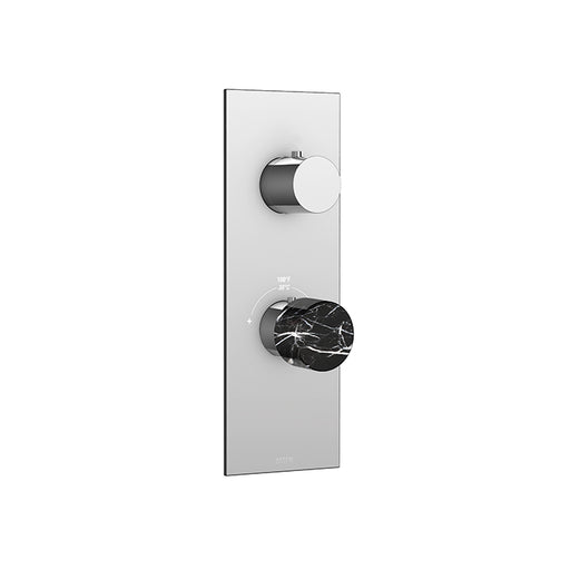 AQUABRASS SRM32 MARMO TRIM SET - BLACK -3 WAY SHARED - T12123 VALVE