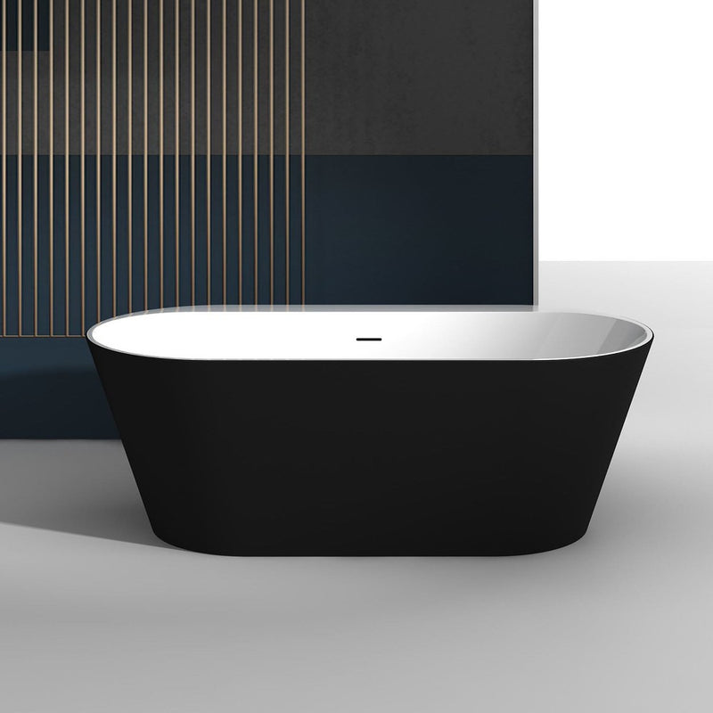 Virta Kenora Freestanding Acrylic 67" Bathtub - Black & White