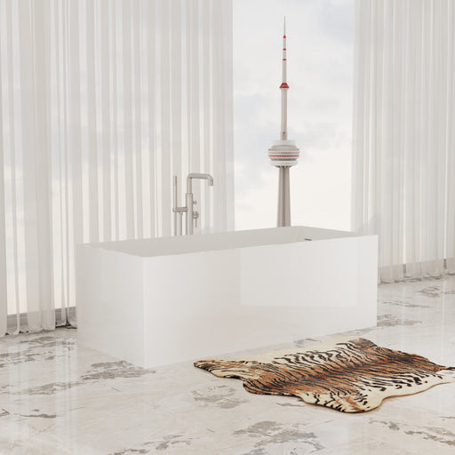 Virta Cantata Freestanding Stone 67" Bathtub