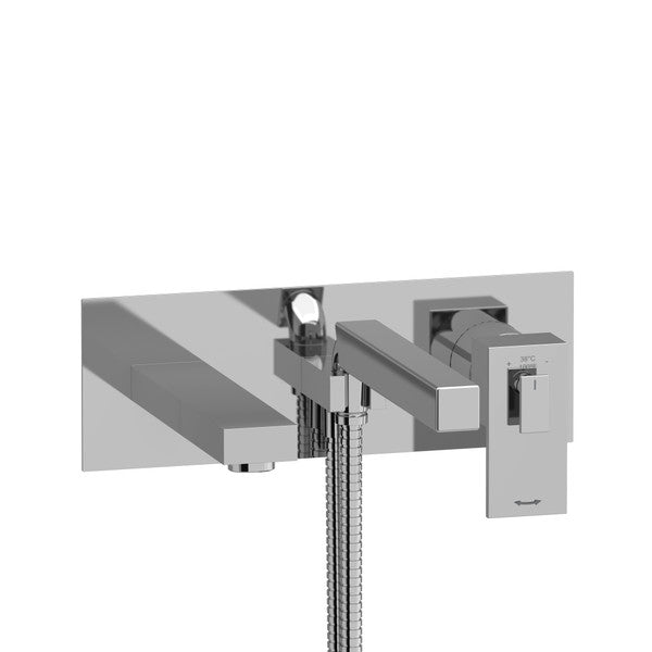Riobel Kubik TUS21 Wall Mount Type T/P - Thermo/Pressure Balance Coaxial Tub Filler Trim With Handshower (Without Rough-in)