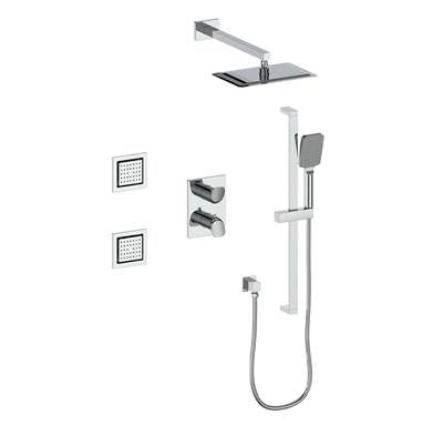 Vogt SET.AU.320.718 Antau 3-Way TH Shower Set with Body Jets - 8" Ceiling Arm